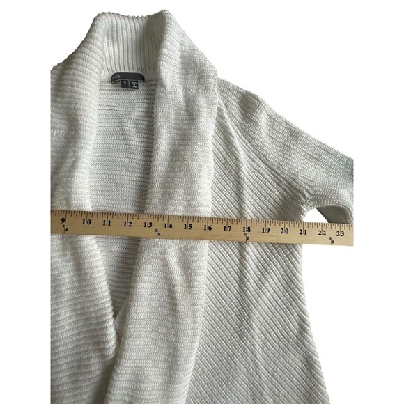 Vince Women's Size Small Weave Knit Shawl Collar Open Cardigan Sweater White M11 - Picture 6 of 11